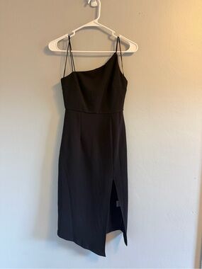 Princess Polly Black Midi Dress with Side Slit